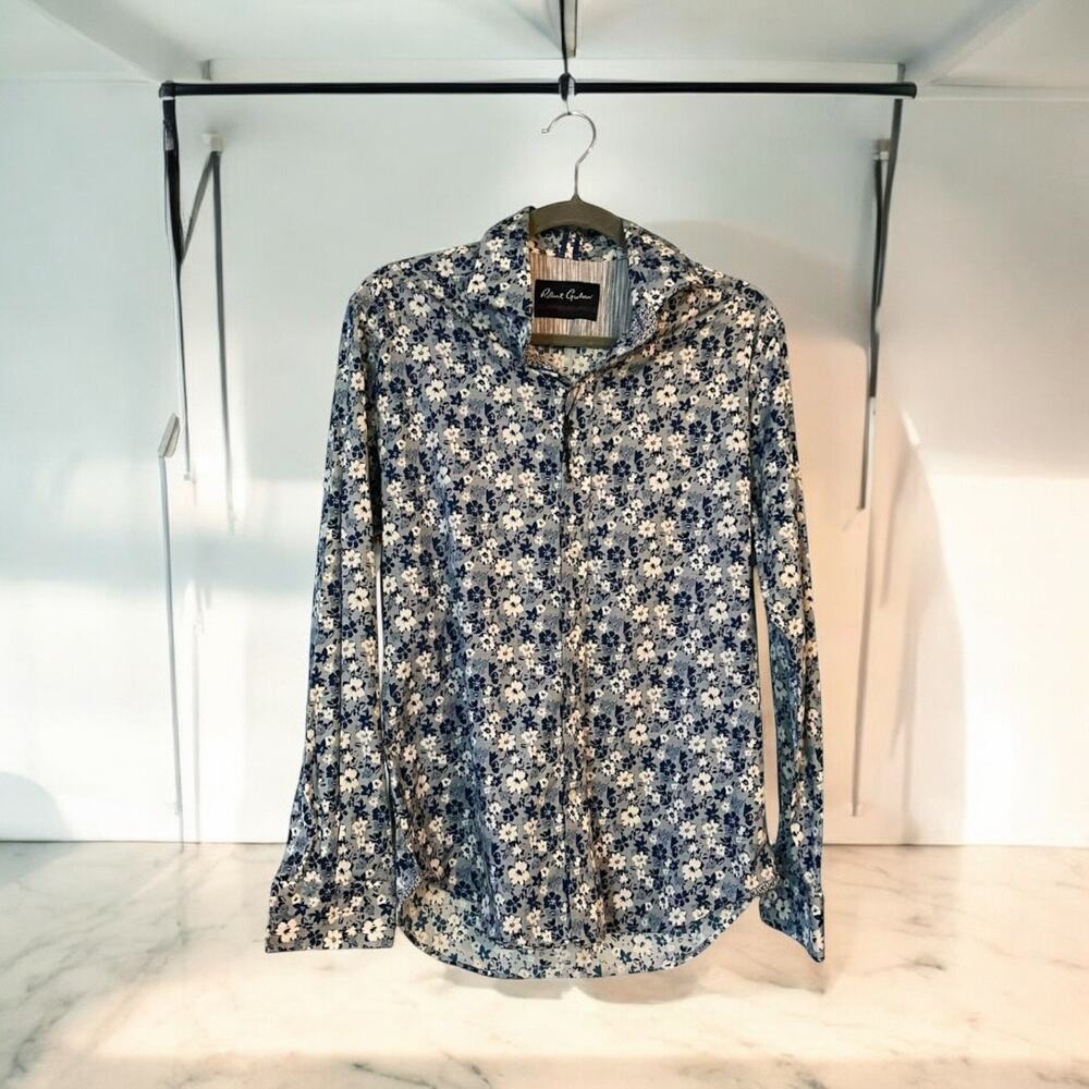 Robert Graham Americana Collection Shirt Blue Floral NWOT Tailored Fit Button Up